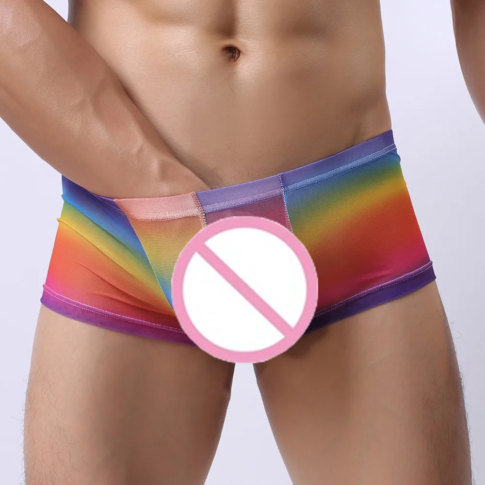 

Boxer Men Underwear Black Solid Fashion Boxershorts Men Streetwear Boxer Transparente Sheer Gay Shorts Vetement Homme