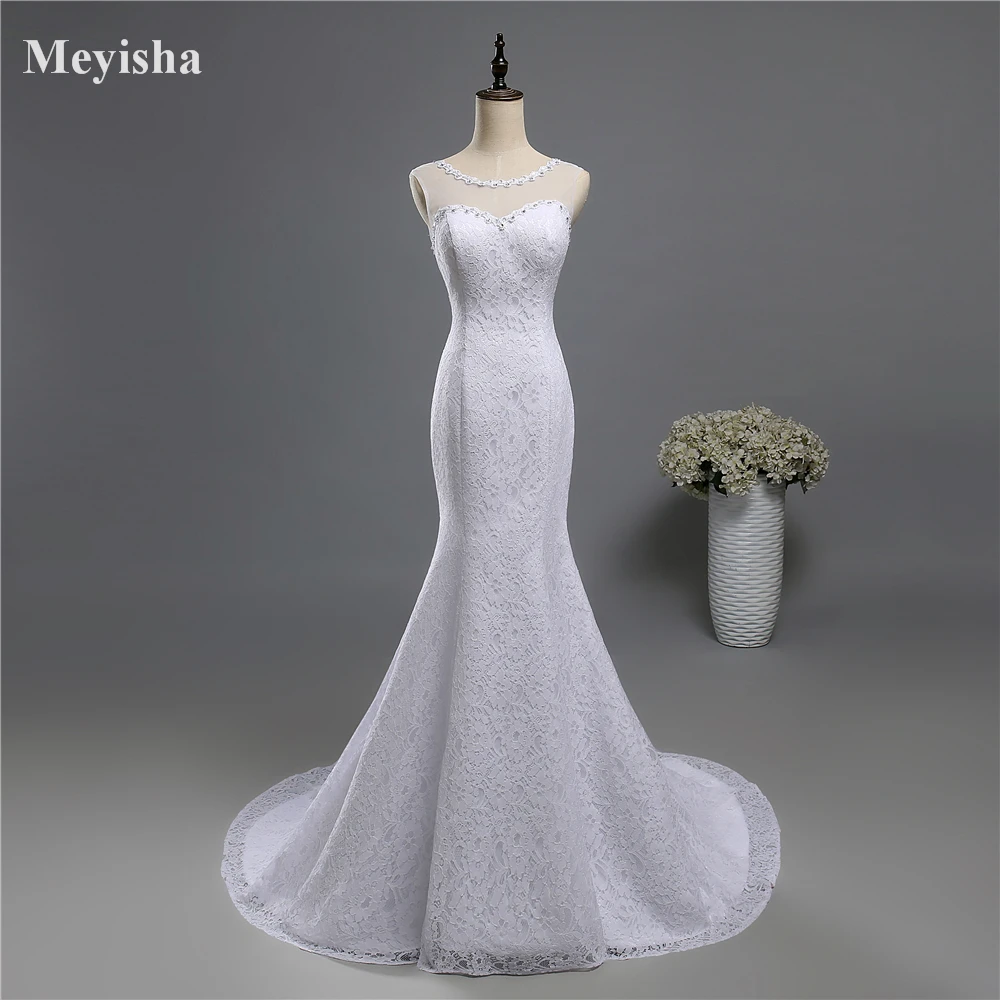 

ZJ9141 2023 Romantic Sequins Lace Up Wedding Dresses Sexy Plus Size Mermaid Trumpet fishtail Bridal Dress Free Shipping