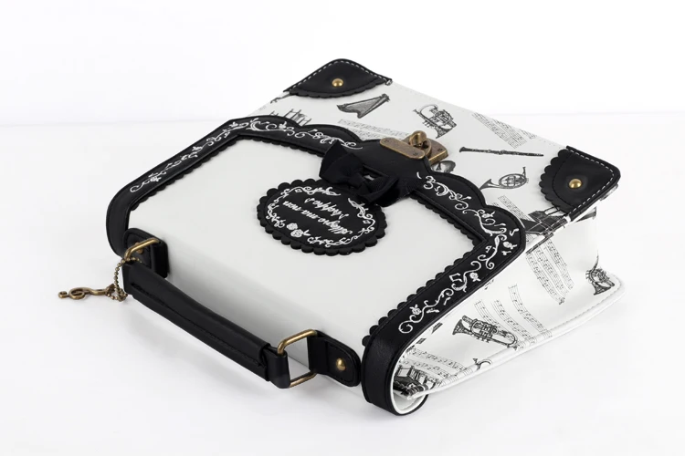 Japanese Style Musical Note Embroidery Backpack Vintage Lolita 3 Ways Shoulder Bag Cute School Bags For Teenagers Girls Backpack