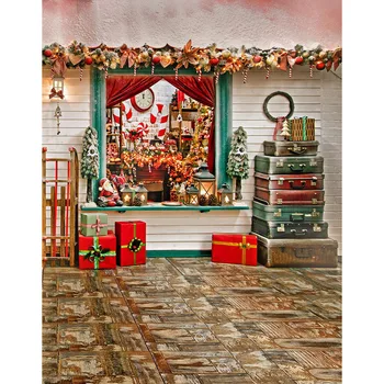 

Happy Christmas gifts indoor decoration children newborn photo studio backgrounds for portrait photography backdrop
