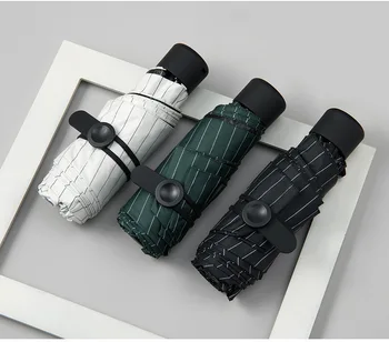 

Creative stripes Five-folding Umbrella rain dual-use folding simple fashion mini pocket sunscreen umbrella convenient