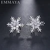EMMAYA-pendientes con forma de copo de nieve para mujer, aretes pequeños, piedra, Color Plata pequeña, fiesta ► Foto 1/6