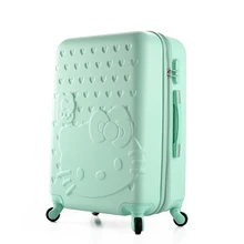 Girls Hello Kitty Luggage&Women Cartoon Travel Suitcase ABS+PC Universal Wheels Trolley Luggage Bag 20″24″ Rolling Luggage