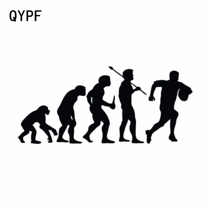 

QYPF 15.2CM*6.8CM Personality Sports Rugby Rvolved Funny Car Stickers S2-0011