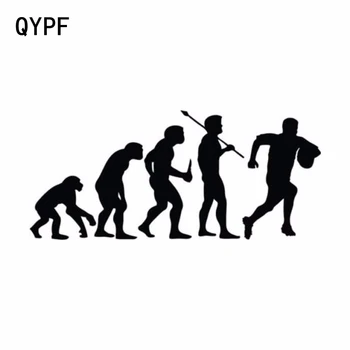 

QYPF 15.2CM*6.8CM Personality Sports Rugby Rvolved Funny Car Stickers S2-0011