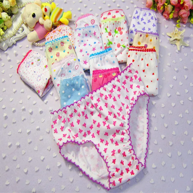 6pcs/pack New Baby Children Girls Underwears Briefs Soft Cotton Panties