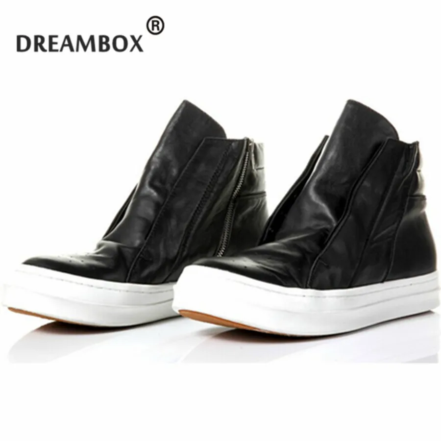 

Handmade Short Owen Black Genuine Leather Boot Outdoor flat ankle dunk Boot DK0938