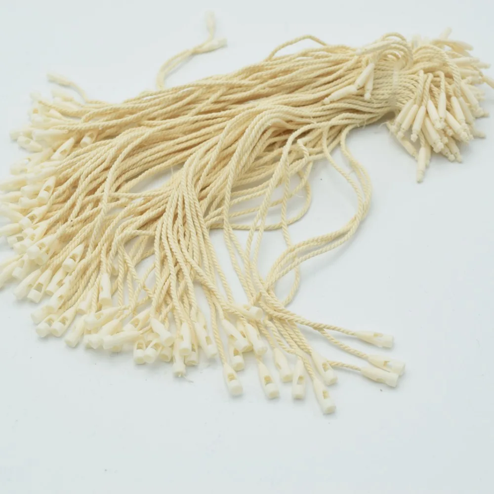 980pcs/lot Good quality Cotton clothes garment hang Tag String Snap Lock Pin Loop Fastener Ties For product tags