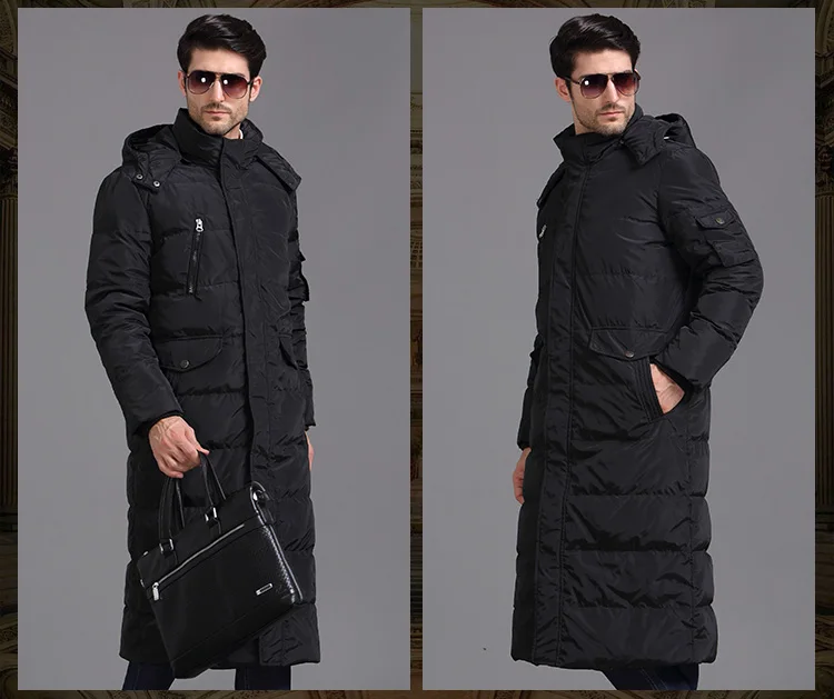 2017 winter men long down jacket, lengthen thickening plus size down jacket