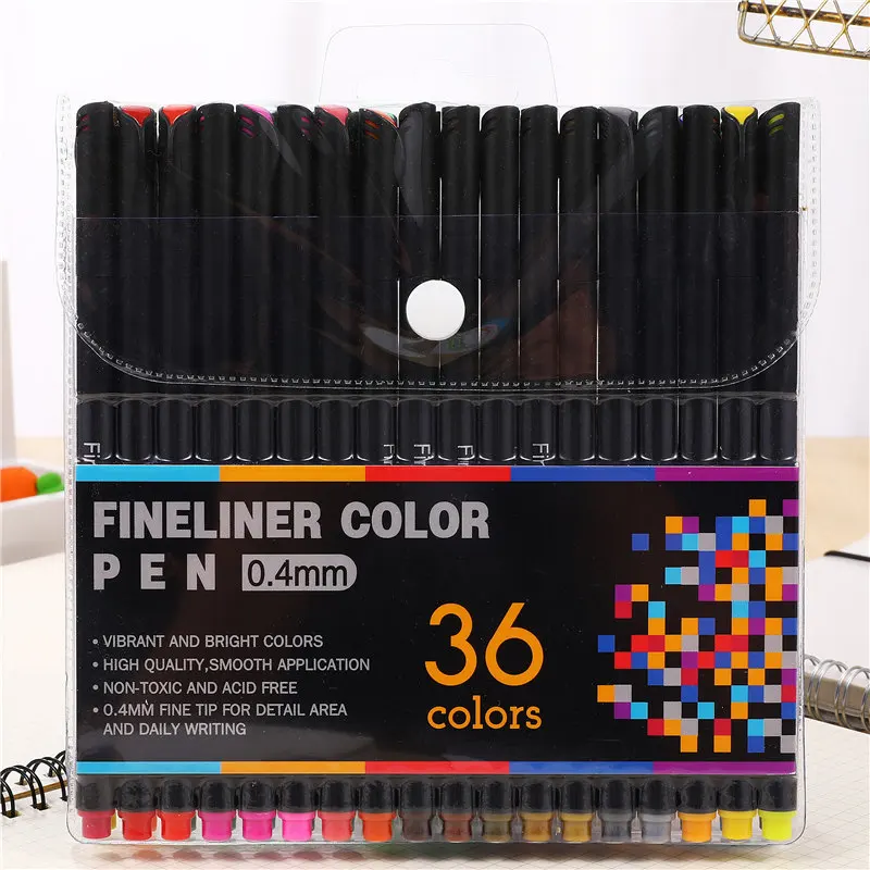 36 цветов граффити маркеры для набросков и рисунков Аниме Манга 0,4 мм тонкая подводка для глаз для рисования живопись Канцтовары офисный школьный принадлежности - Цвет: 36 Colors