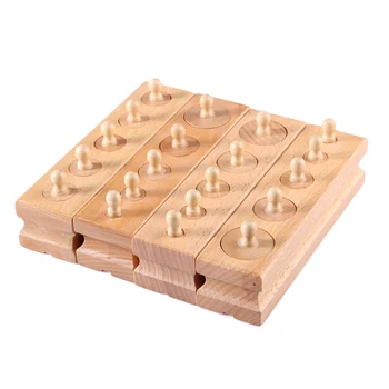 

Wooden Knobbed Cylinder Blocks Sense Early Educational Puzzle Toys For Children