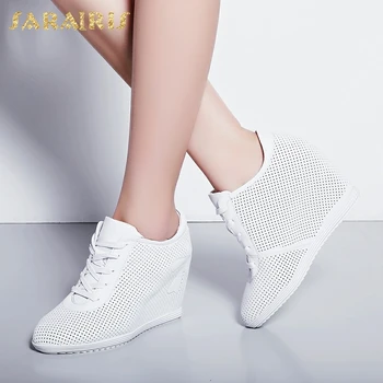 

SARAIRIS 2018 Genuine Leather Shoelace Women Pumps Woman Shoes Platform High Heels Hot Sale New Fashion Shoes Woman Pumps