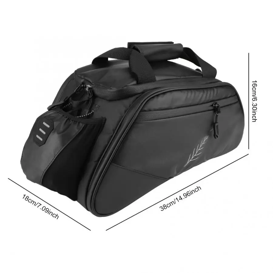 Excellent Fashion Bike Rear Rack Bag Detchable Bicycle Rear Rack Pouch Durable wiht Reflective Pattern Night-Cycling Accessory 4
