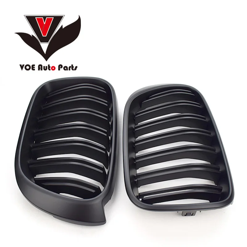 F25 F26 Matte Black ABS Plastic Auto Car 2-line Front Racing Grill Grille for BMW F25 X3 BMW F26 X4 2014 2015 2016 2017 2018 car styling stainless steel interior trim air conditioning cd control panel decoration cover for bmw x3 f25 x4 f26 accessories
