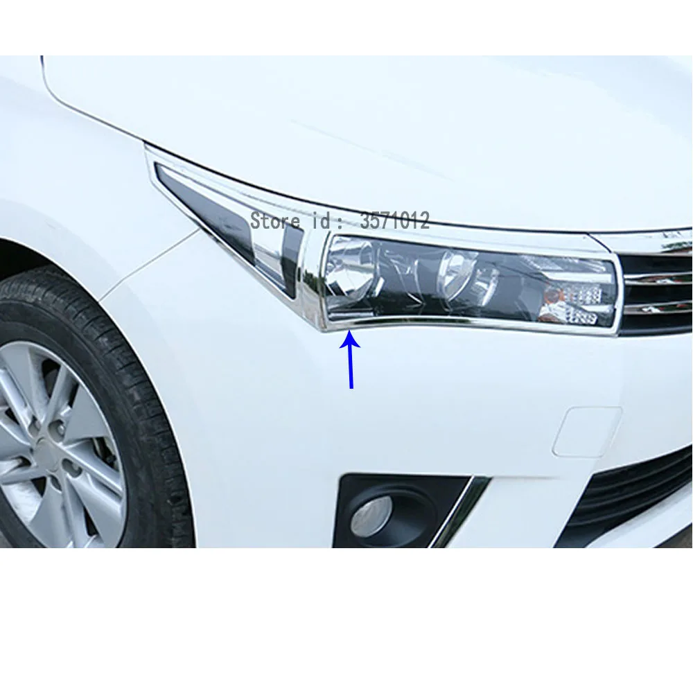 Для Toyota венчик Альтис автомобильный Корпус Передняя головка свет накладки на фары формовочная рама палка ABS хромированная Накладка для автомобиля часть 2 шт