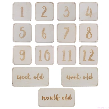 

KLV 15 Pcs/Set Milestone Baby Memorial Cards Unique Memory Discs Photography Photo Props Decor Newborns Gifts