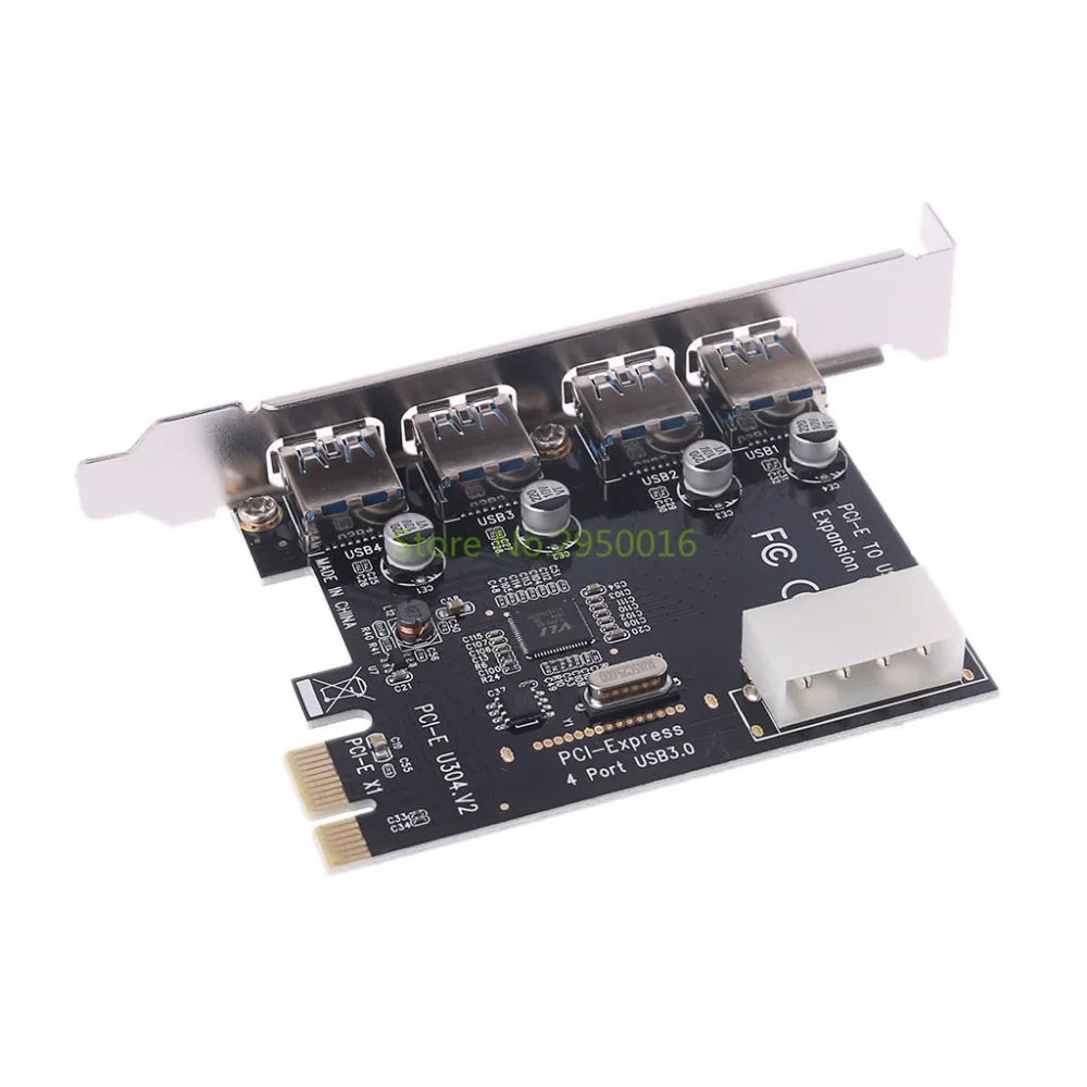 4 Port PCI-E to USB 3.0 HUB PCI Express Expansion Card Adapter 5 Gbps Speed For Desktop Computer Components C26