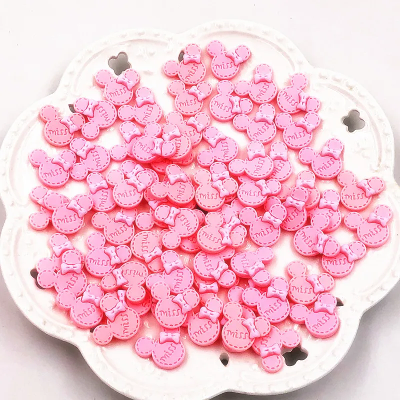 

20Pcs/lot Mix Cute Minnie Head Resin Flat Back Cabochons For DIY Phone Decoration Scrapbooking Craft Charms DIY Accessories