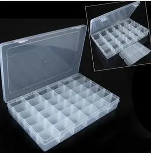 

1PC 36 Grids Plastic Storage Box Adjustable Jewelry Tool Box Beads Pills Organizer Nail Art Tip Storage Box Case JE 0654