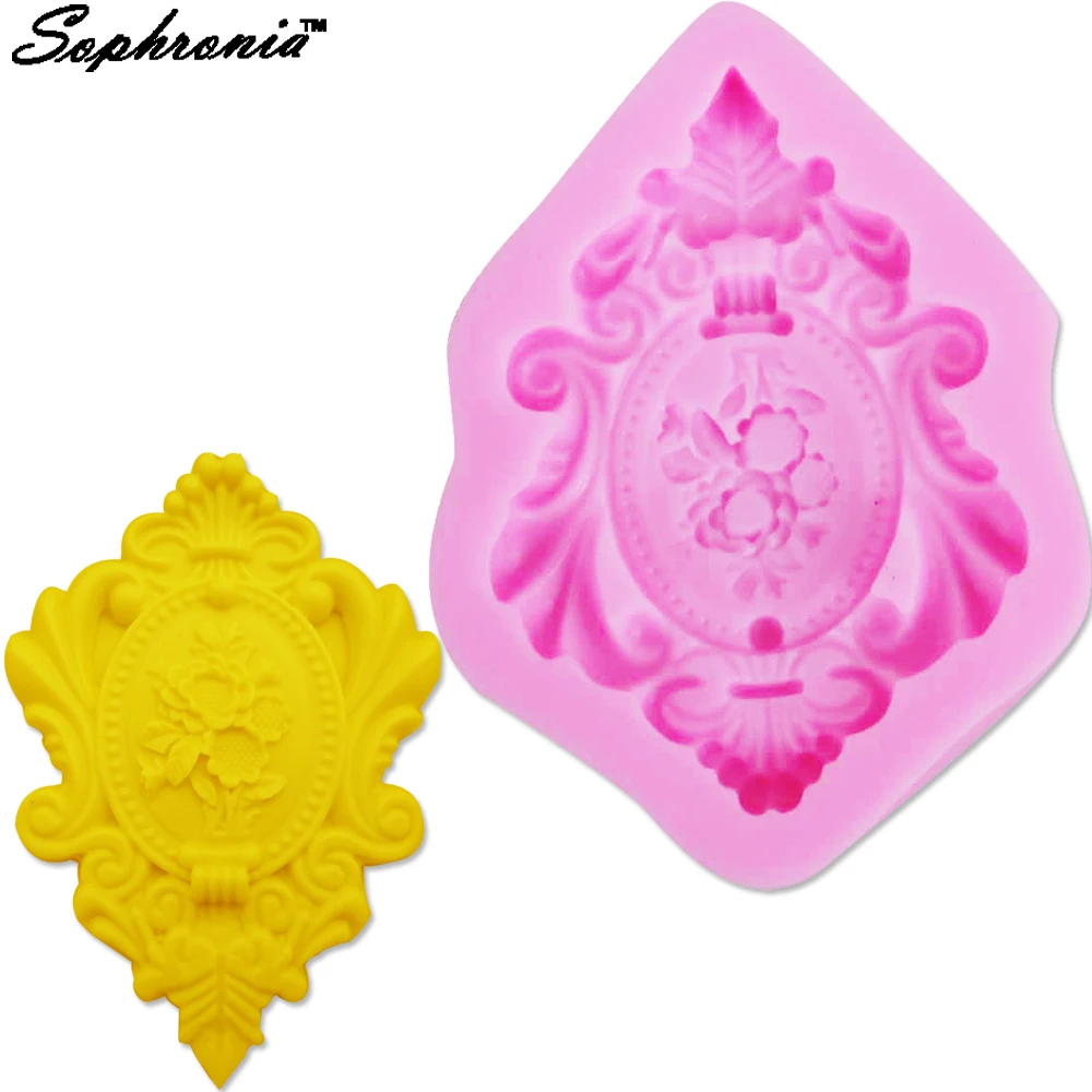 10pcs/set M623 Beautiful Vintage Frame Silicon Mold Cupcake Wedding Decoration Baking Tools For