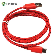 1m 2m 3m Phone Charger Cables 10ft V8 Braided Micro USB Cable for Samsung for Android smart phone Data charging cable