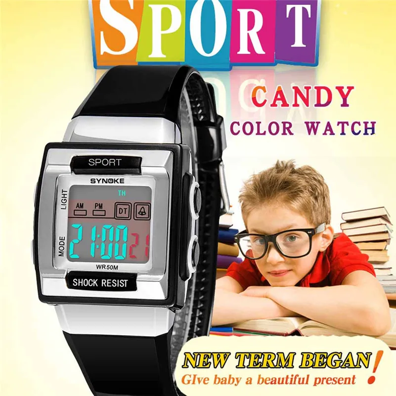 Student Boys Girls Watches Luminous Alarm Electronic Watch Multifunctional LED Digital Children Wrist Sport Kid Clock /DD | Наручные часы