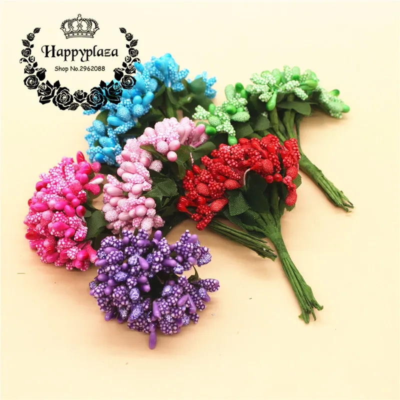 

12pcs/lot Artificial Flower Stamen wire stem/marriage leaves stamen DIY wreath wedding box decoration