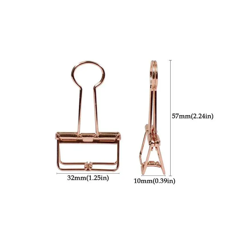 32mm pink gold drawing clip