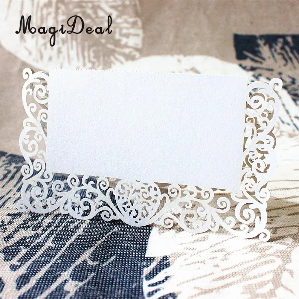 MagioDeal Brand New 25Pcs Table Name Number Place Card With Simple & Good-Looking Color for Wedding Party Invitation Favor White