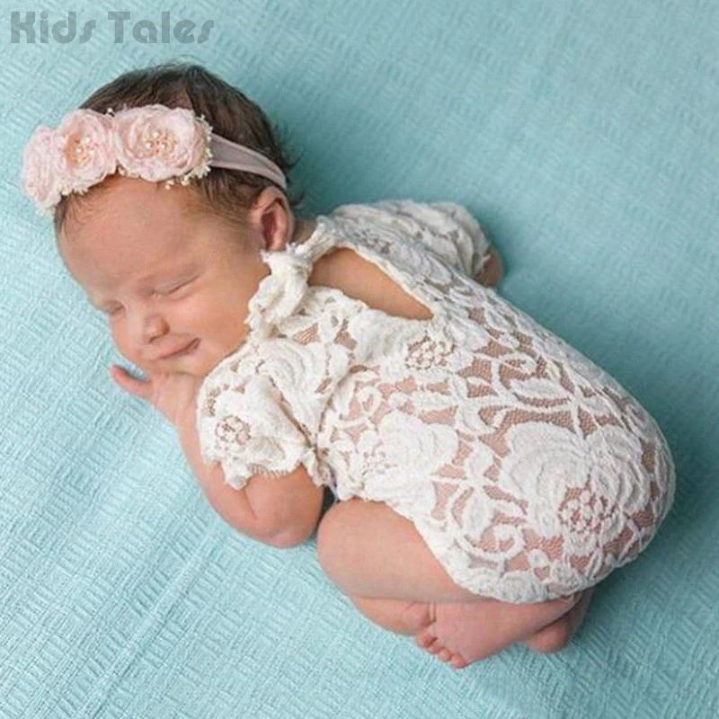 

Hot Infant Newborn Baby Girl Cute Lace Floral Romper Jumpsuit Bodysuit Photo Prop Clothes Outfit Photography Props WLF9056