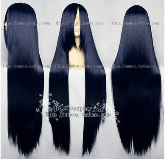 Парик новые длинные синие черные прямые волосы парик 100 см длинные парики для косплея