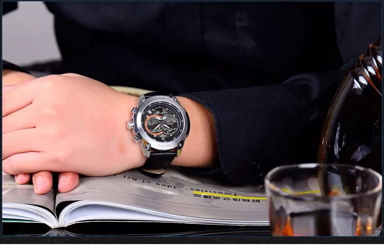 New Listing! BINGER Watches Quartz Watches Men Sport Chronograph Watch Dive Wristwatc Luminous Fashion Male Table B-6013M