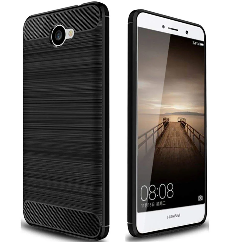 Силиконовый чехол для Huawei XT2 XT 2 / Elate 4G H1711 Y7 GR3 GR5 2017 мягкий из углеволокна