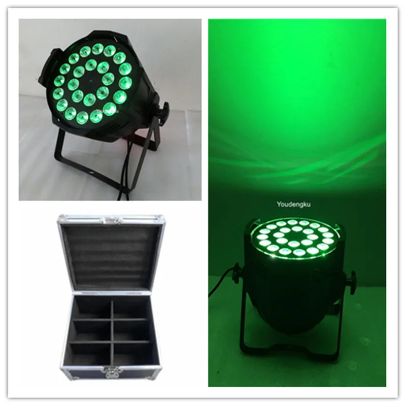 6 pieces with flightcase 24x10w rgbw 4 in 1 dmx led par 64 4 par led lights