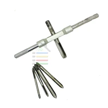 6pc 3F Hand Screw Thread Metric Plug Tap Set M3-M8 with Adjustable Tap Wrench 1/16-1/4″