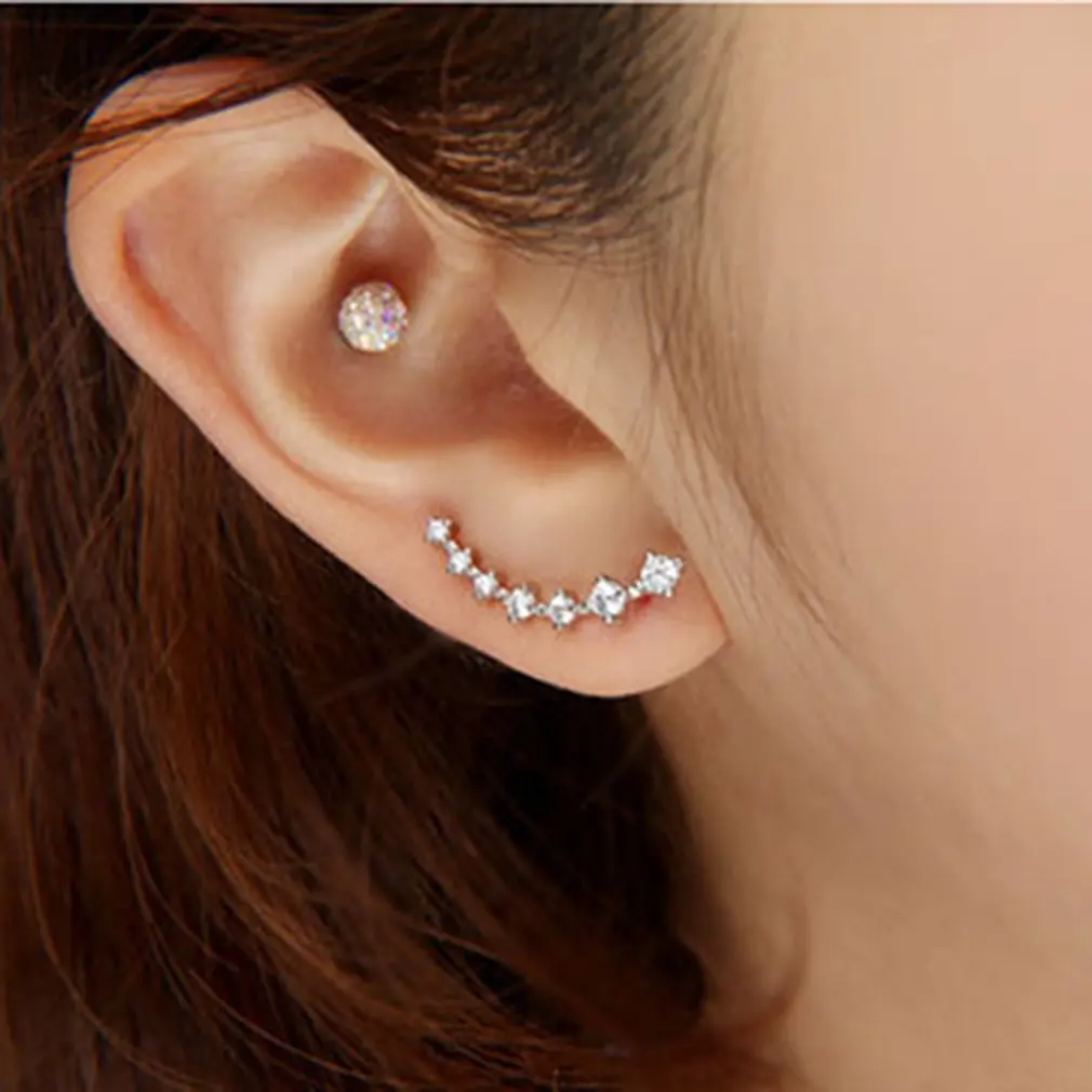 

Minimalist Style Gold Color Rhinestone Stud Earrings Fashion Daily Jewelry for Lady Girls Women 2018 Hot Selling