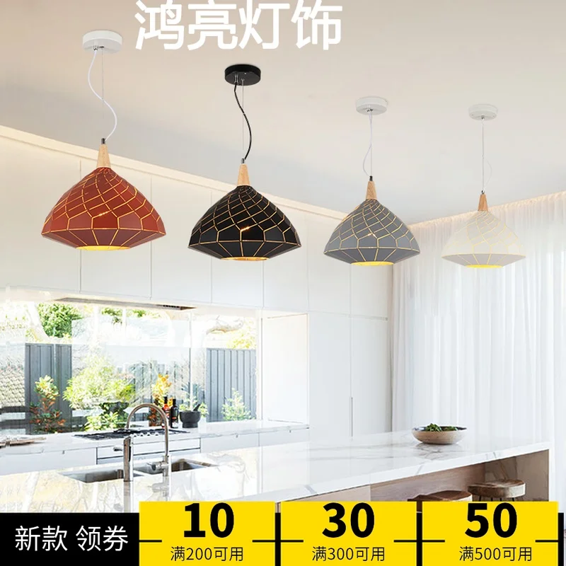

Nordic Pendant Lights For Home Lighting Modern Hanging Lamp Wooden Aluminum Lampshade LED Bulb Bedroom Kitchen Light 90-260V E27