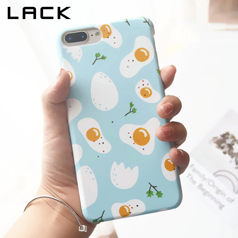 

LACK Cartoon Egg Painted Phone Case For iphone X XS 8 7 6 6S Plus 5 5S SE Back Cover Hard PC Matte Cases Lovely Cases Coque Capa