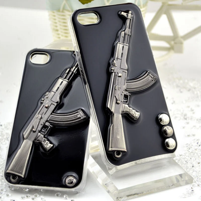 

for iphone8 personality Epoxy phone case Inset weapon mobile phone case for iphone 4/4s 5/5s/6/7 xplus