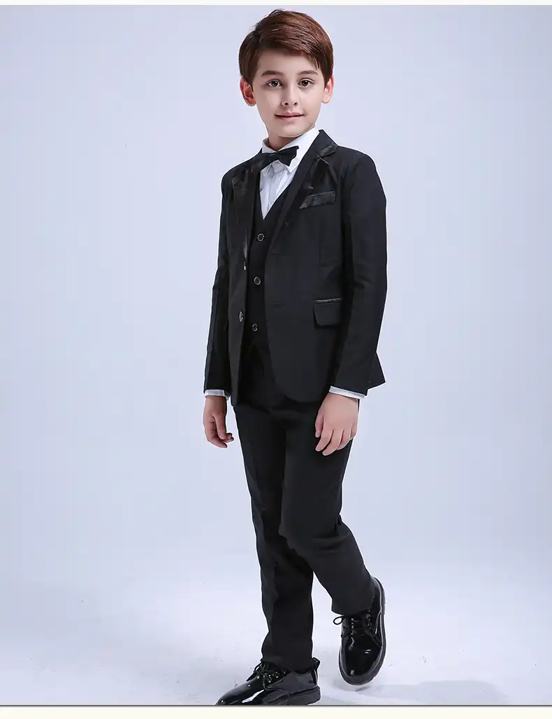 5 Uds De Trajes Negros Para Ninos Pequenos Traje Formal De Boda Para Ninos Traje De Esmoquin Portador De Anillo De Fiesta Formal De Los Muchachos Nino Trajetuxedo Children Aliexpress