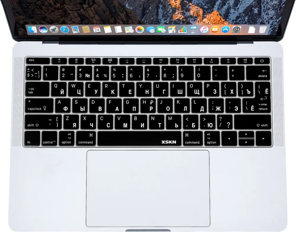 Чехол для русской клавиатуры XSKN Macbook 12 A1534 (2015 выпуск) и нового Pro 13 A1708 (2016 выпуск