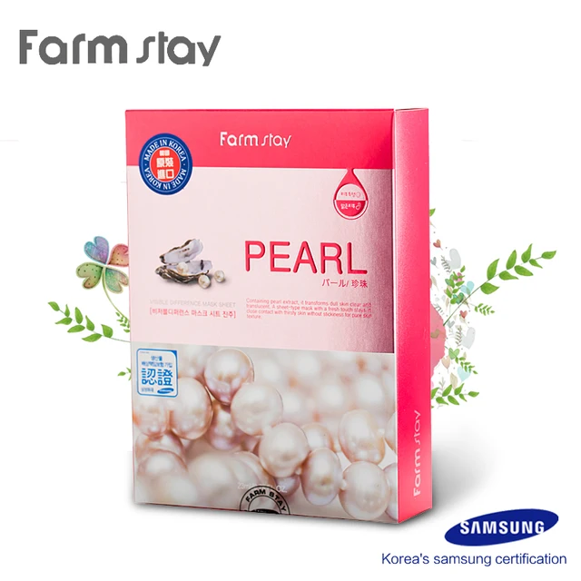 Korean cosmetics Farm Stay pearl skin whitening mask brighten nutrient