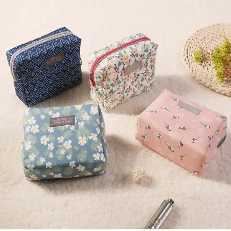 

MoneRffi Sweet Floral Cosmetic Bag Travel Organizer Portable Beauty Pouch Toiletry Kit Mini Purse Makeup Pouch Makeup Wash Bag