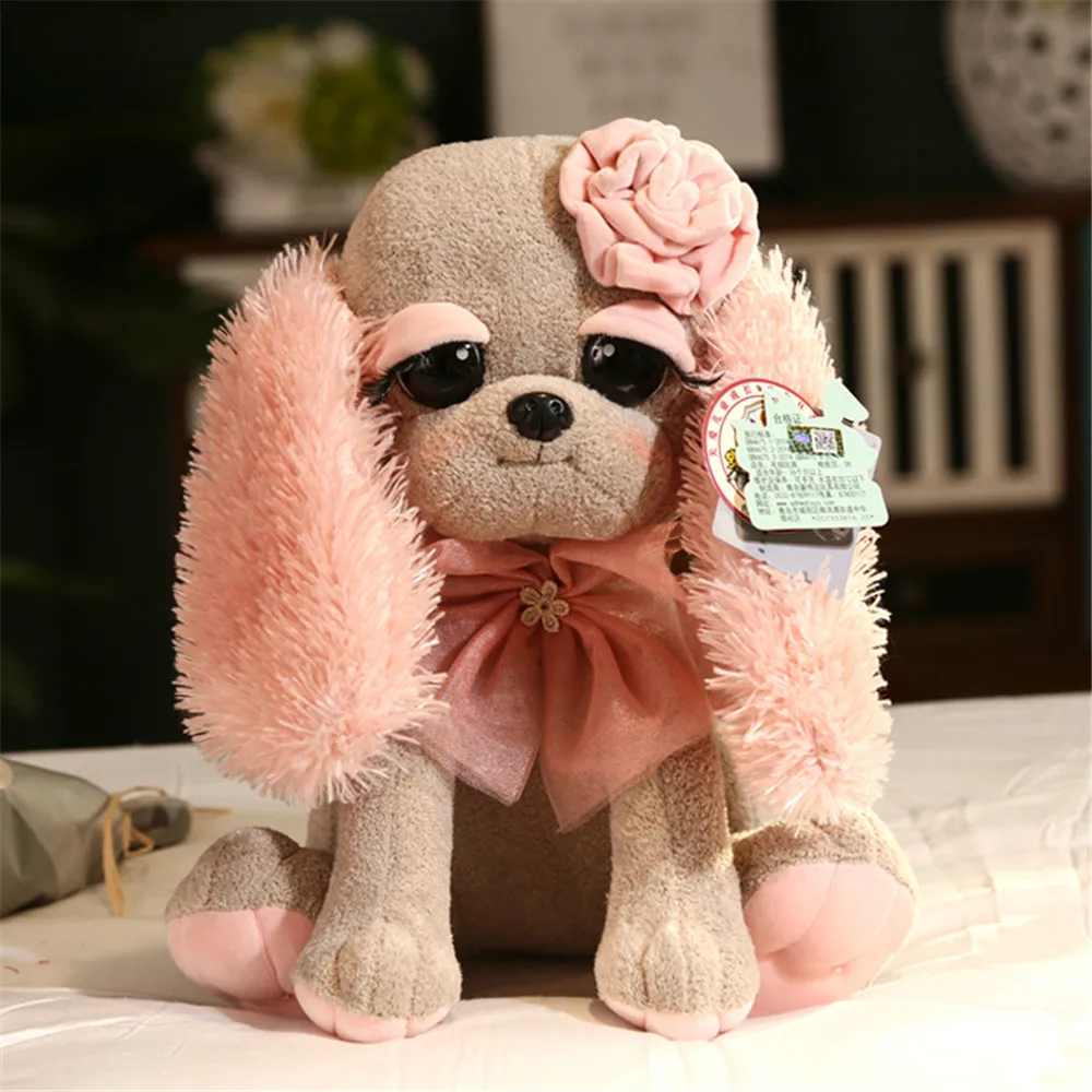 Fancytrader Vivid Big Eyes Dog Plush Toys for Girls Lovely Fluffy Puppy