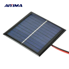 AIYIMA 5.5V 1W Solar Panel DIY Photovoltaic Solar Cell Car Lamp Light Sun Power sunpower Solar battery 95*95mm for 3.7V Battery