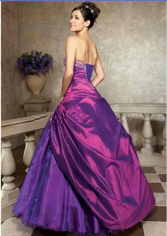 Quinceanera Dresses Sweet 16 Ball Gowns Sweetheart Floor-Length Purple Vestido Debutante Special Ocasion