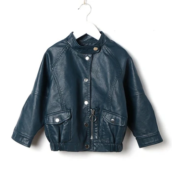 

Kids Leather Jackets Brand Advanced PU Imitation Leather Coat Fashion Leather Jacket Girls Loose Soft Unique Outwear (3-12Yrs)