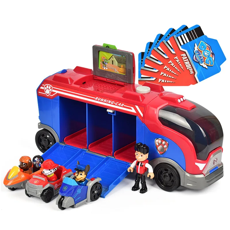 

Paw Patrol Dog Music Base Cars Sliding Rescue Team Toys Big Truck Toy Patrulla Canina Anime Action Figures Model Toys Set Gift