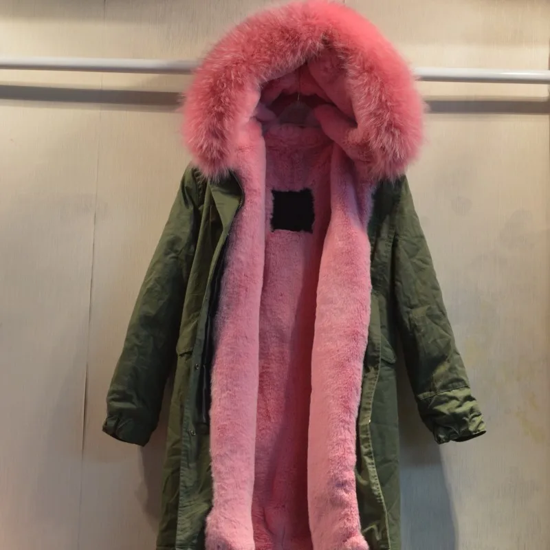 Sexy roze lange stijl vrouwen warme jas super start ontwerp vrouwelijke jas Sexy roze lange stijl vrouwen warme jas super start ontwerp vrouwelijke jas