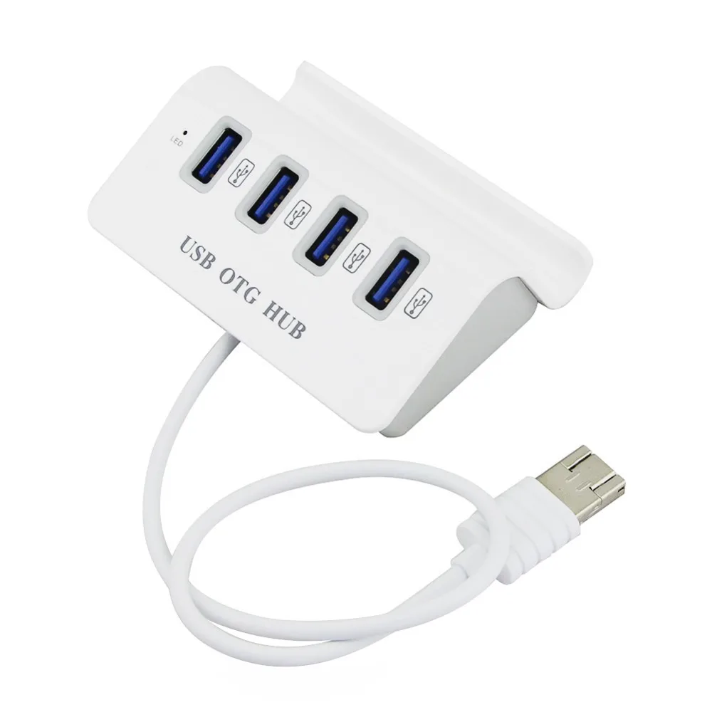 USB 2.0 Hub OTG USB Splitter 4 Ports USB Hub Hi-Speed Computer Accessories With Phone Holder Hub For Laptop Android PC Hot